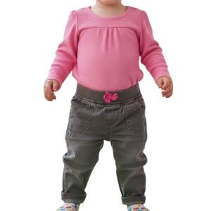 Circo Toddler Girl Outfit Pink Waffle Top Gray Jeggings 18M
